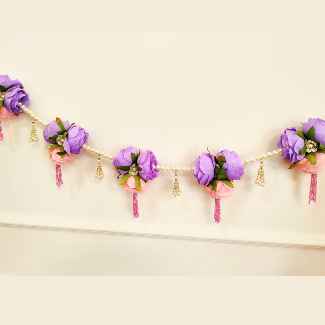 Floral Lavender and Pink Toran