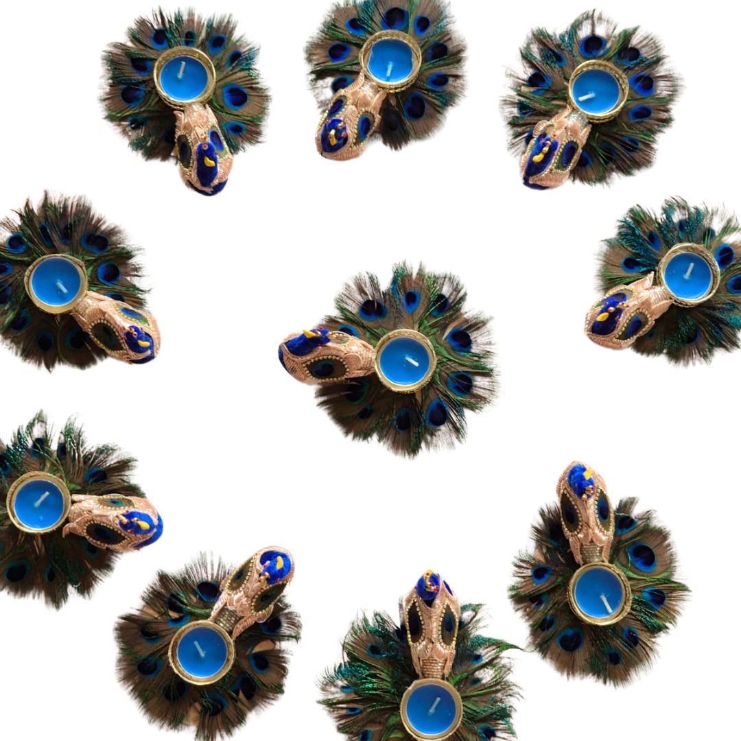 Peacock T Lights Pair