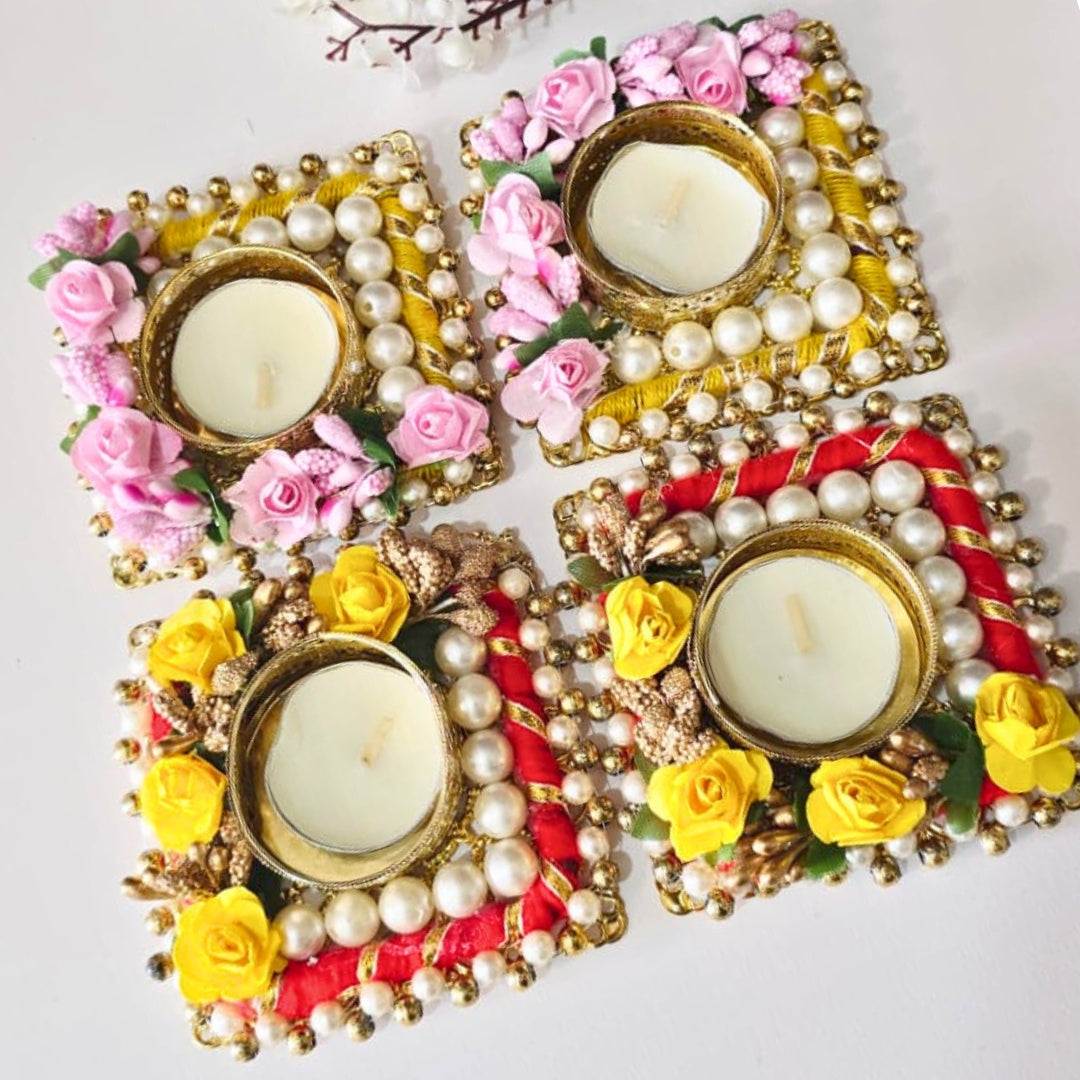 Square T lights Pair