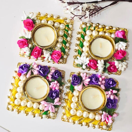 Square T lights Pair
