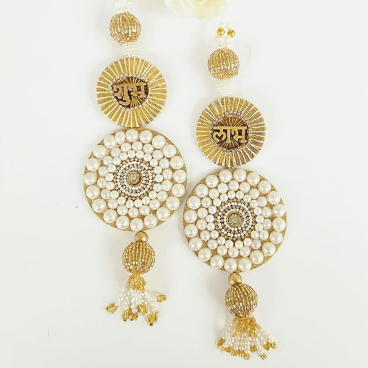 White & Golden Beads Shubh Labh