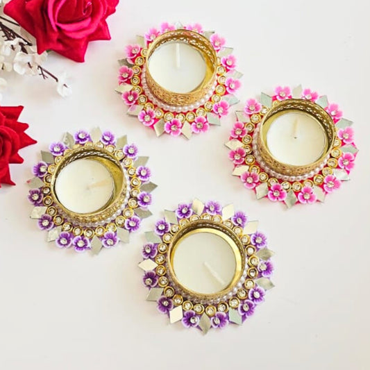 Mirror T Lights Pair
